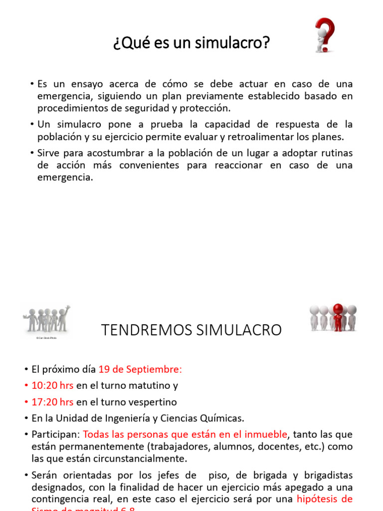 ¿Qué es un simulacro? Definición y propósito | PDF