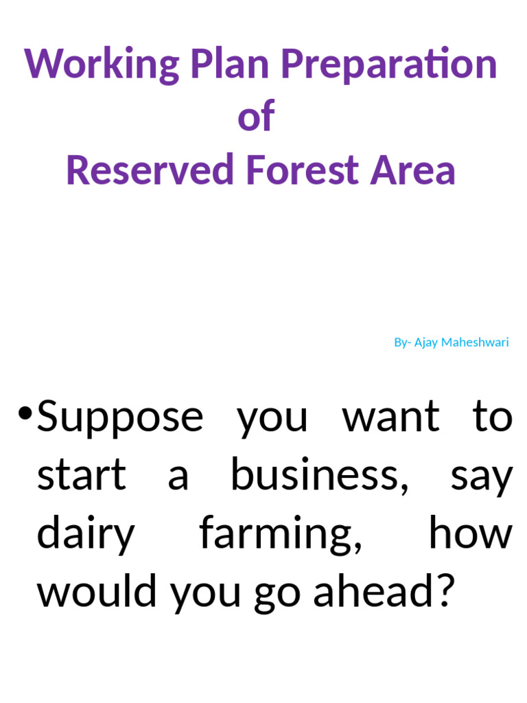 Working Plan for Forest Management | PDF | Natural Environment | Earth ...