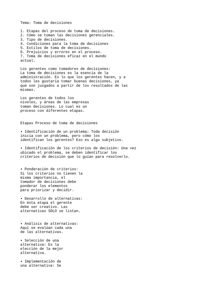 Estrategias para la Toma de Decisiones Gerenciales | PDF | Toma de ...