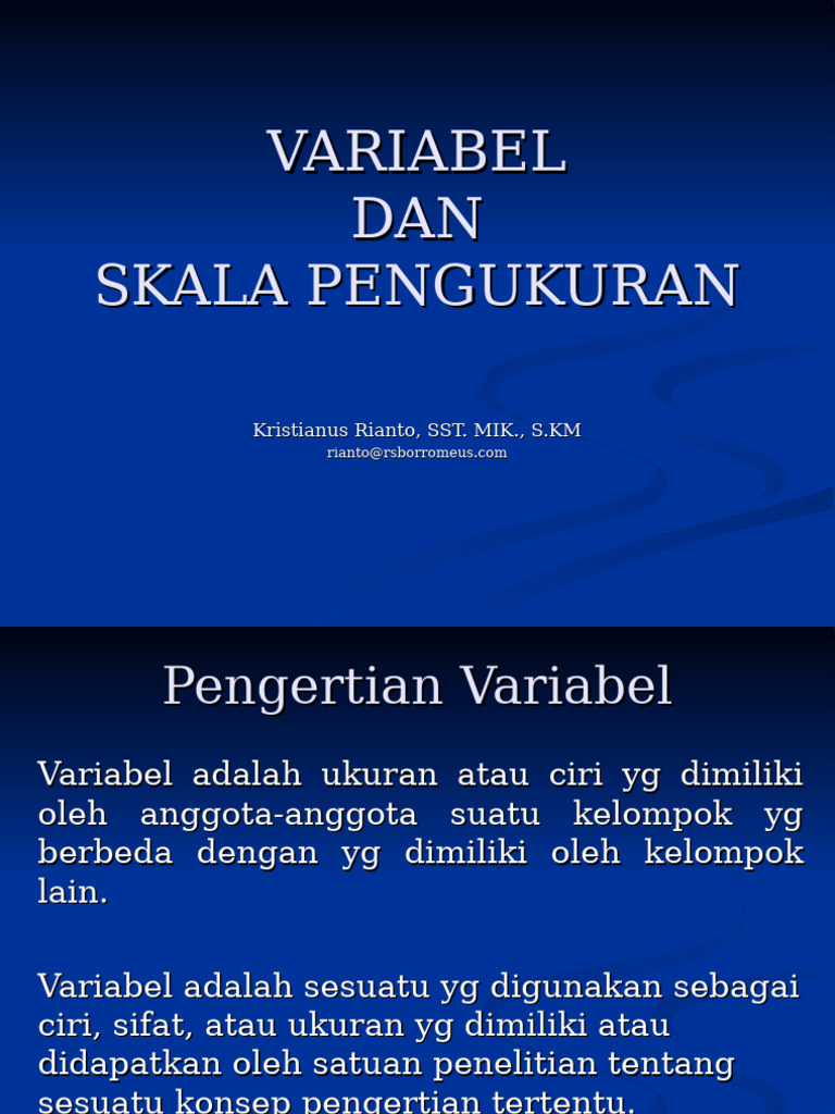 Variabel dan Skala Pengukuran dalam Penelitian | PDF
