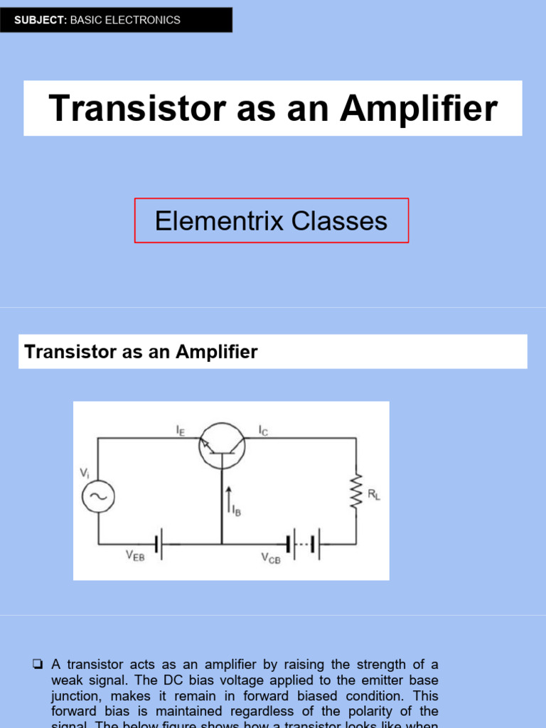 Transistor Amplification Explained | PDF