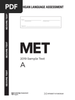 Michigan English Test Sample Questions | PDF | Tests | Test (Assessment)