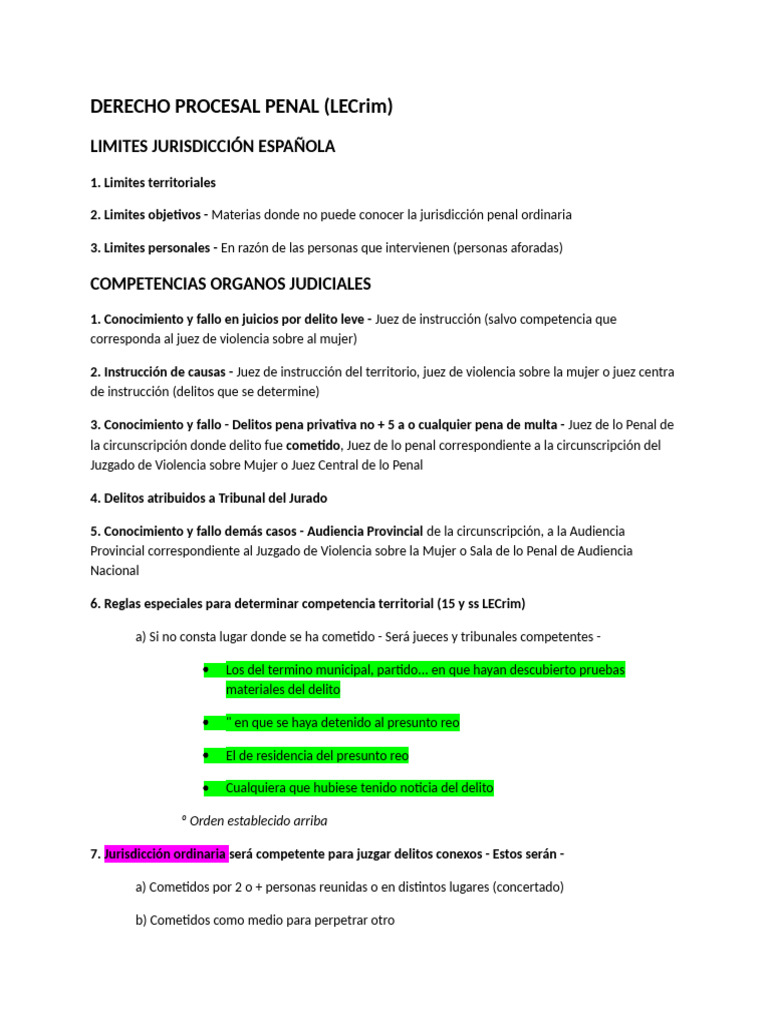 Límites y Competencias en Derecho Penal | PDF | Fiscal | Judicaturas