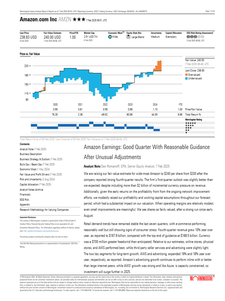 Morningstar Stock Analyst Report 02-07-2025 | PDF | E Commerce | Online ...