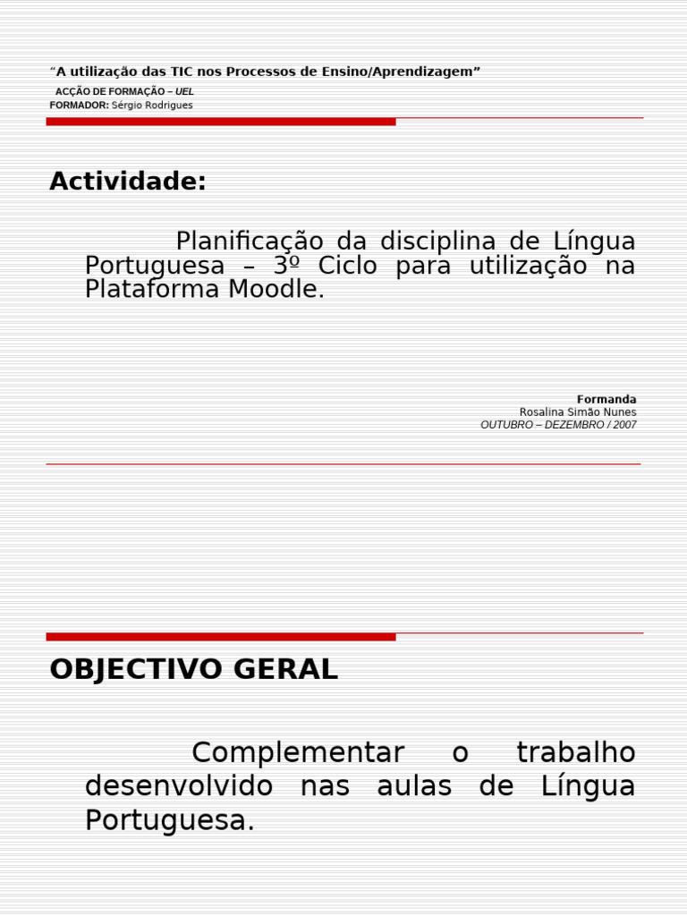 Planificao Da Pgina | PDF | Aprendizado