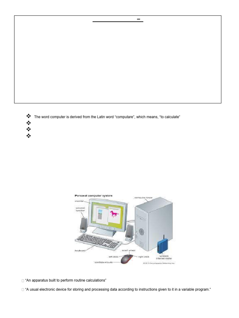 Basic Computer Skills Notes UNIT I & II | PDF | Central Processing Unit ...