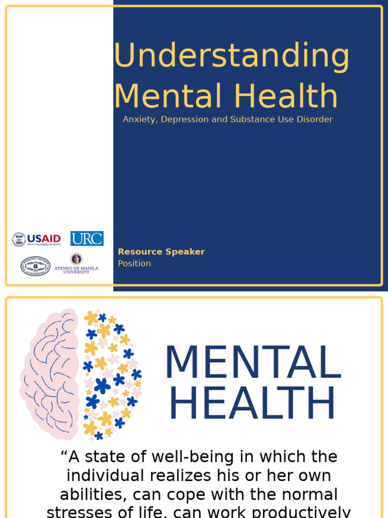 03 Understanding Mental Health | PDF | Mental Disorder | Major ...