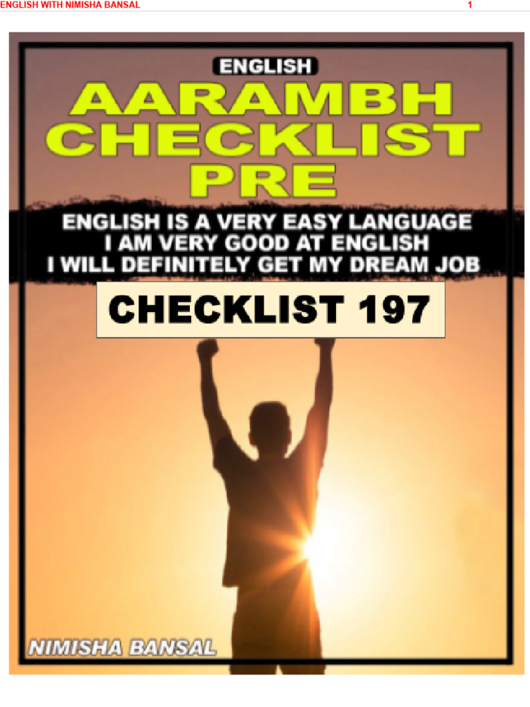 English Pre Aarambh Checklist - 197 (23rd May 2025) . | PDF | Social ...