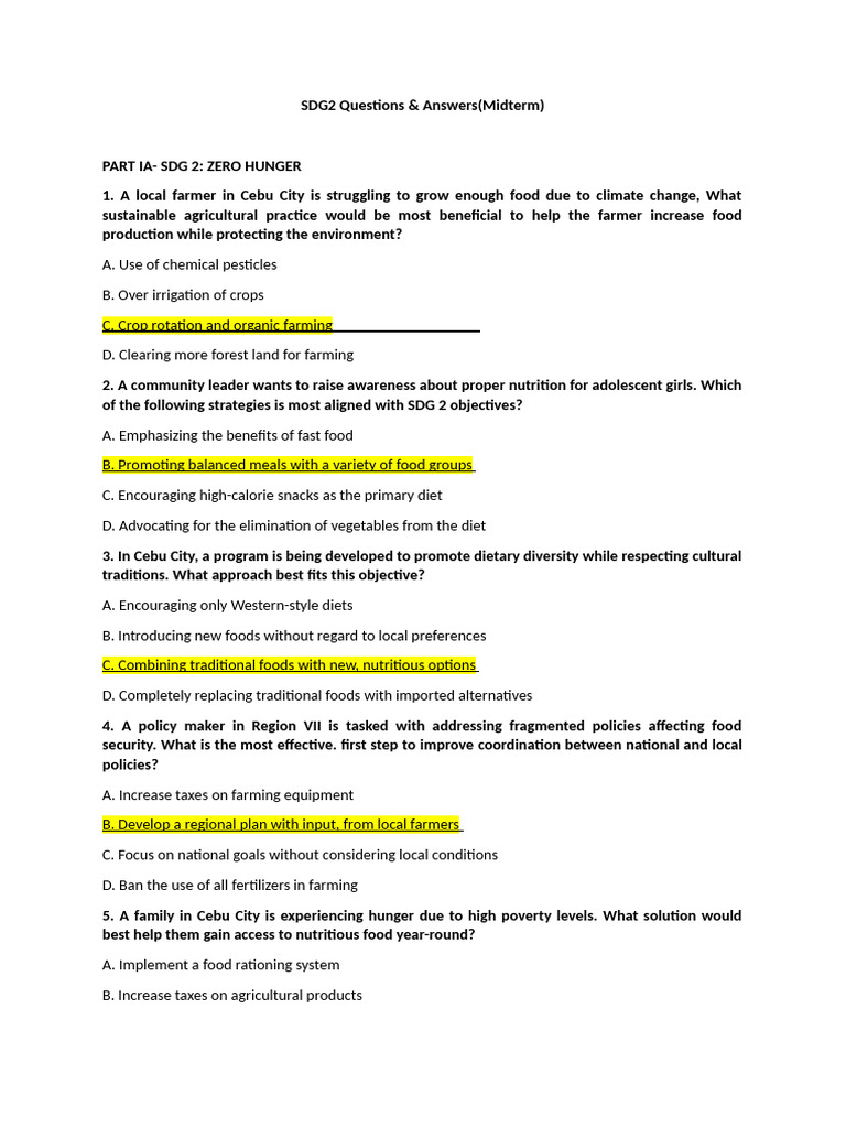 SDG 2: Strategies for Zero Hunger in Cebu | PDF | Agriculture | Health Care