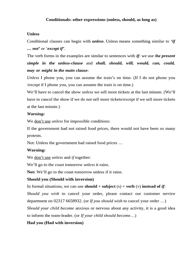Understanding Conditional Expressions | PDF | Subject (Grammar) | Verb