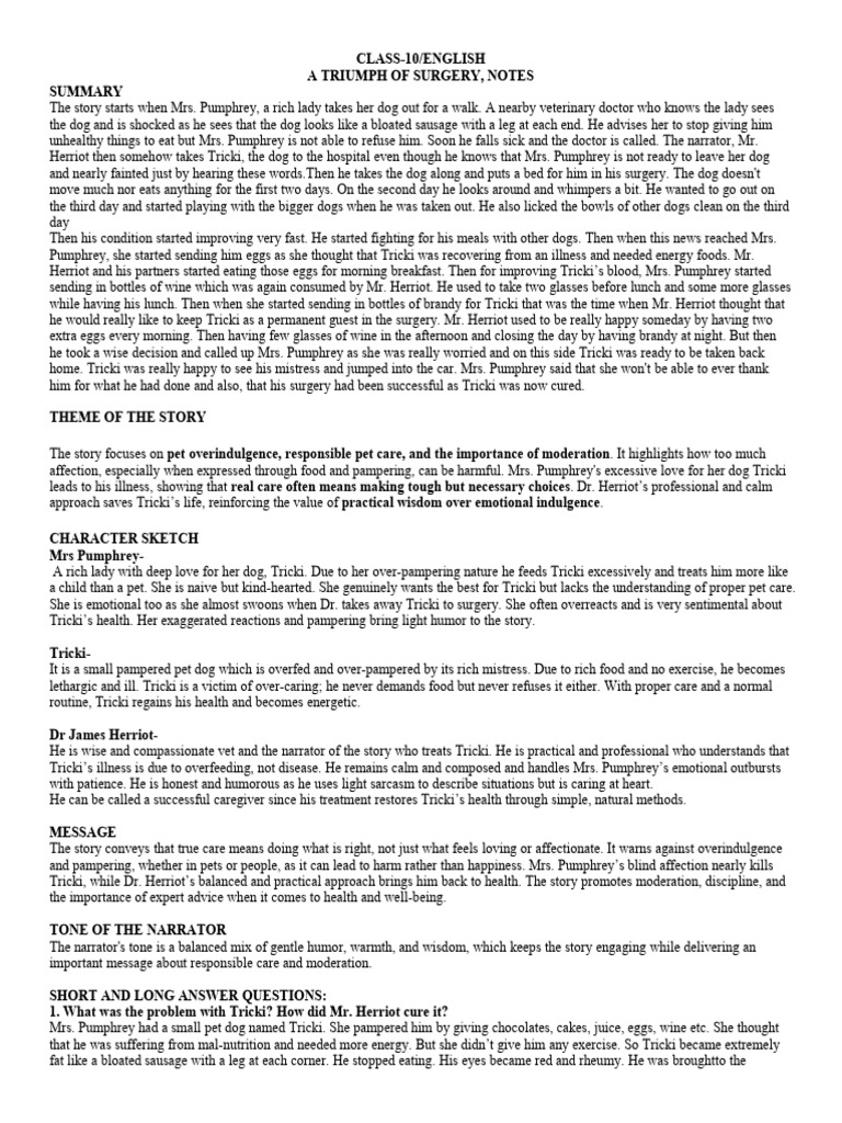 A Triumph of Surhery, Notes | PDF
