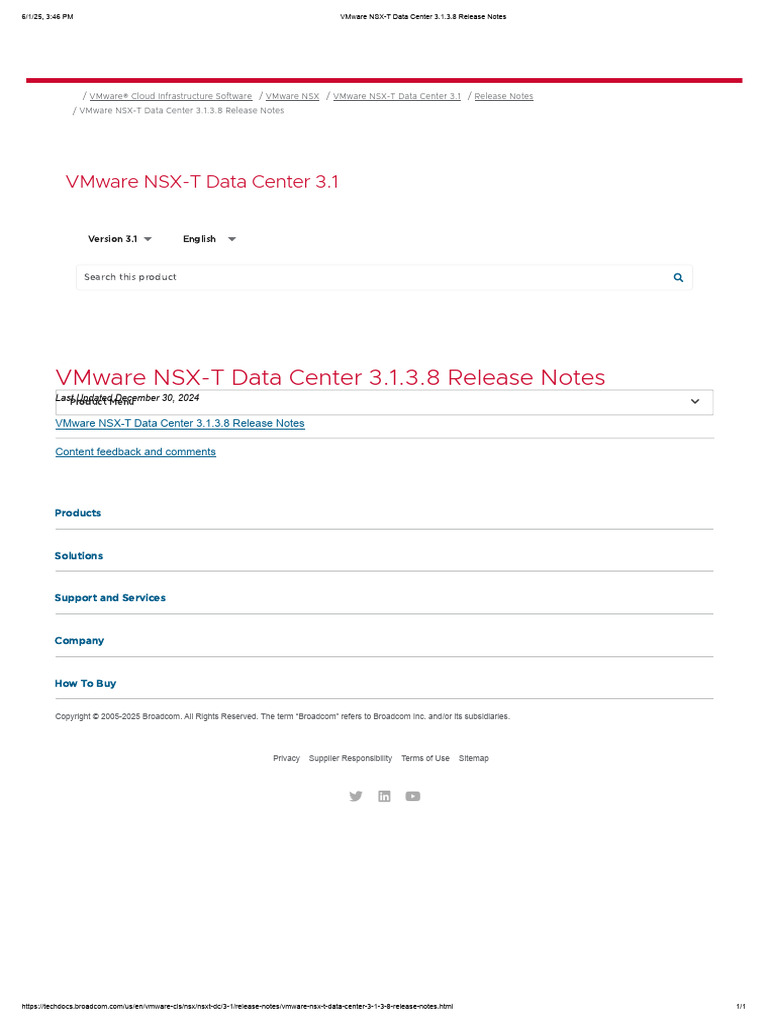 NSX-T Data Center 3.1.3.8 Release Notes | PDF