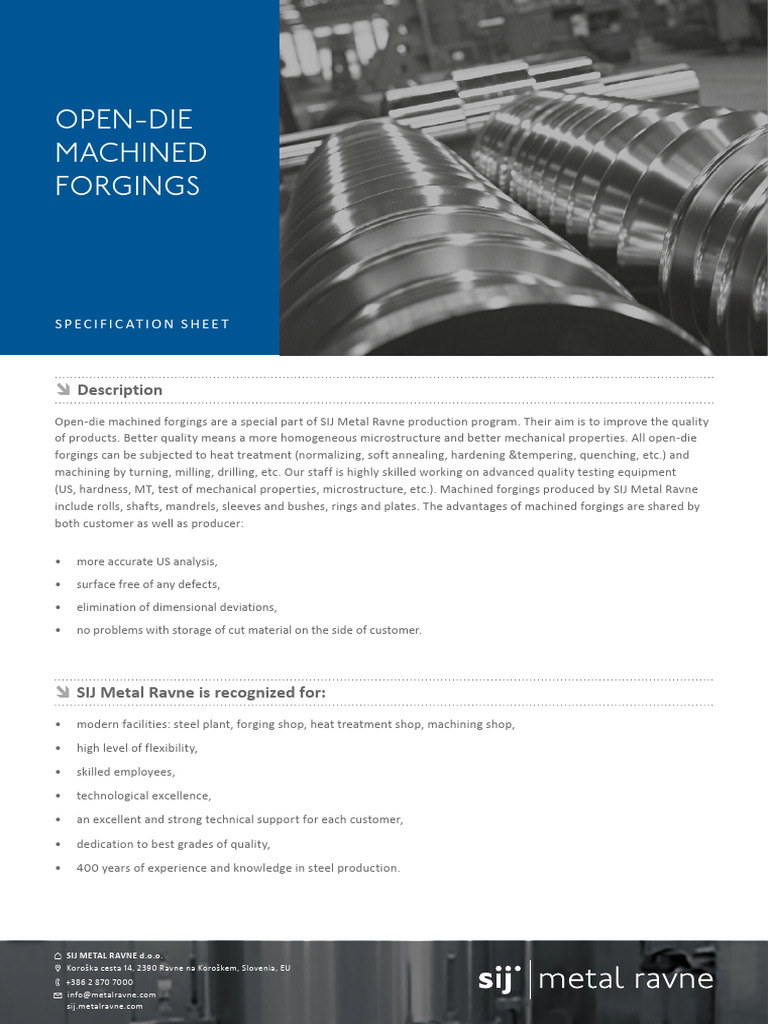 Open-Die Machined Forgings Overview | PDF | Heat Treating | Forging