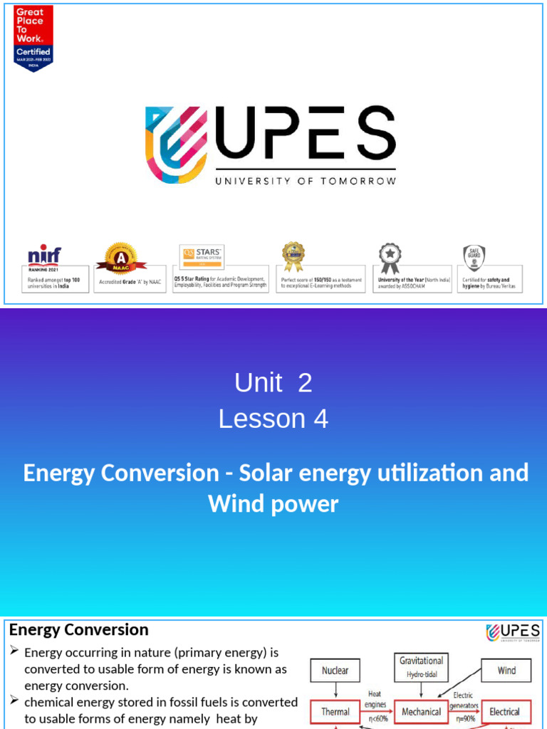 Unit 2 Lesson 4 Solar Energy Utilization and Wind Power | PDF | Solar ...