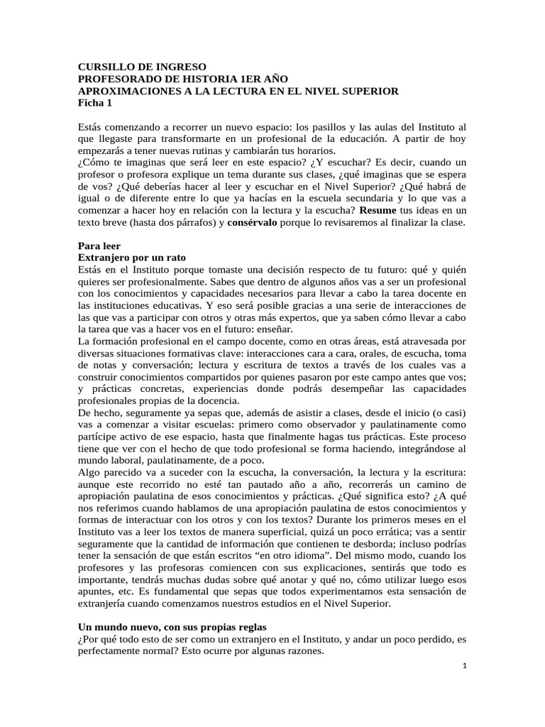 CURSILLO de INGRESO Historia 2020 - Salvatierra | PDF | Evaluación ...