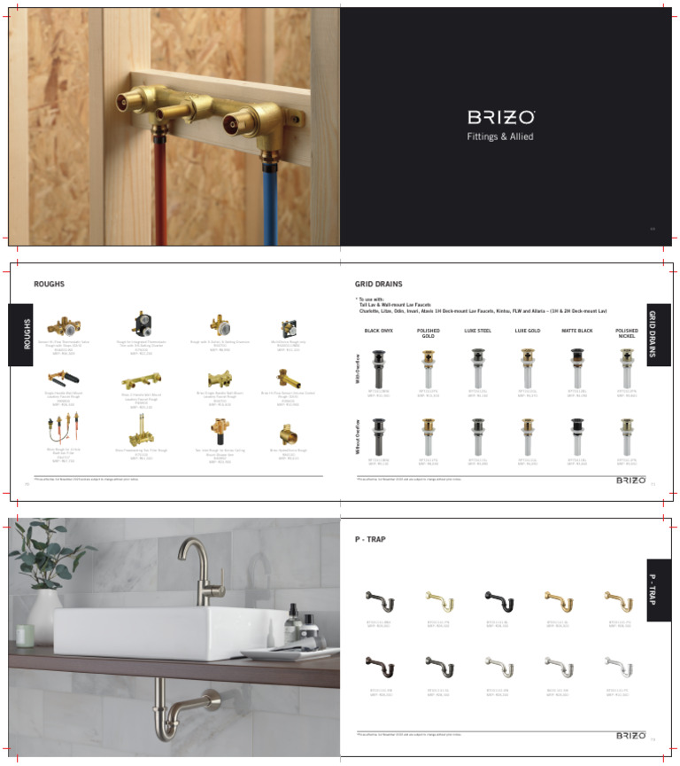 Brizo Part 6 Light, Fitting, Kitchen, Tub Fillers Final Revised | PDF ...