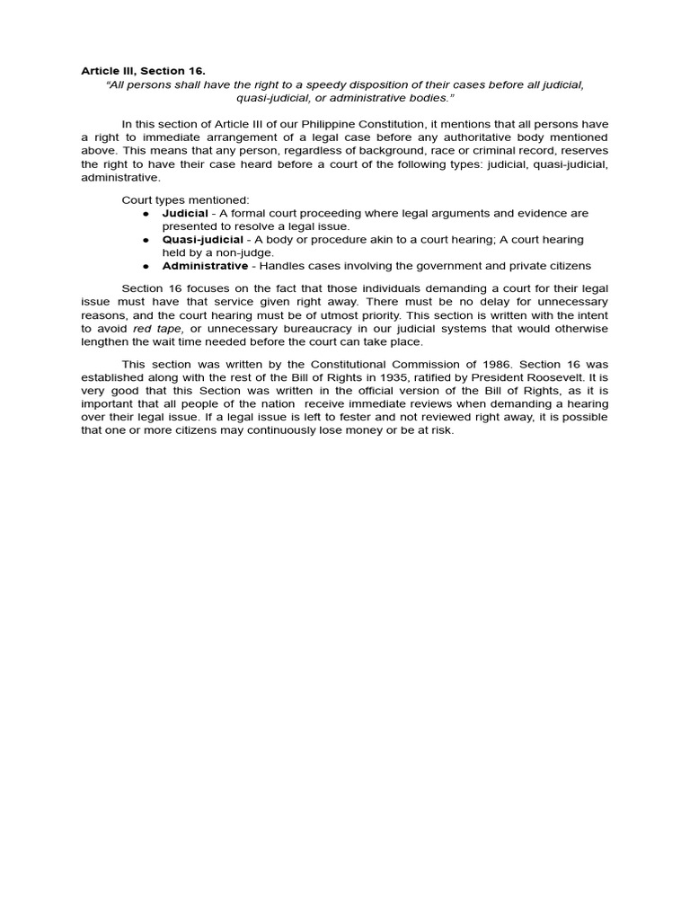 Right to Speedy Legal Disposition | PDF