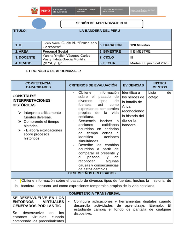 Semana 2 II Bimestre Personal Social | PDF | Aprendizaje | Perú