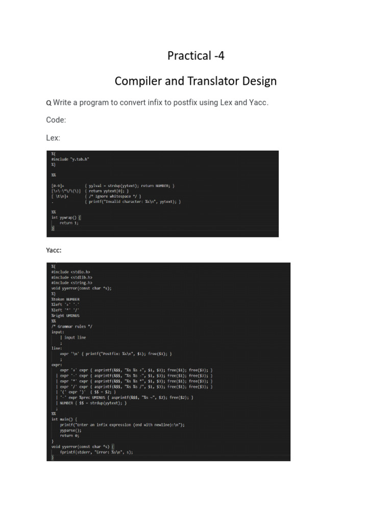 Practical 3 Compiler | PDF
