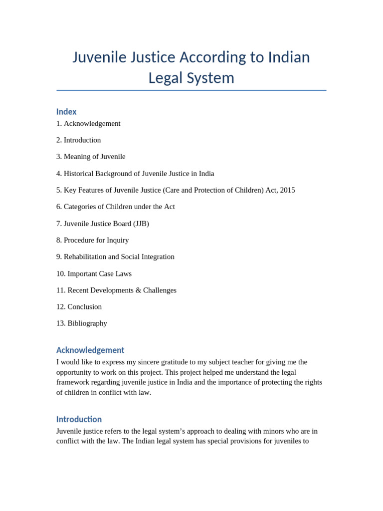 Juvenile Justice in India: Key Insights | PDF | Juvenile Court ...