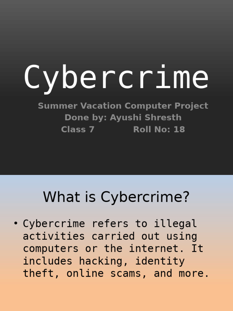 Understanding Cybercrime for Students | PDF