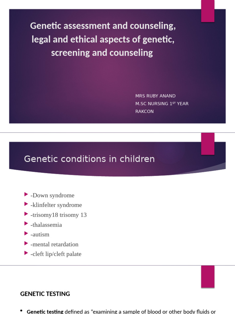 Genetic Counselling111 (1) Anp | PDF | Genetic Counseling | Genetic ...