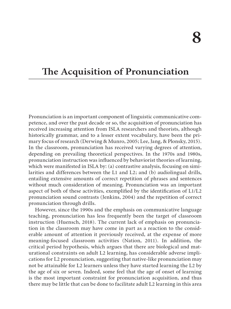 Understanding L2 Pronunciation Acquisition | PDF | Second Language ...