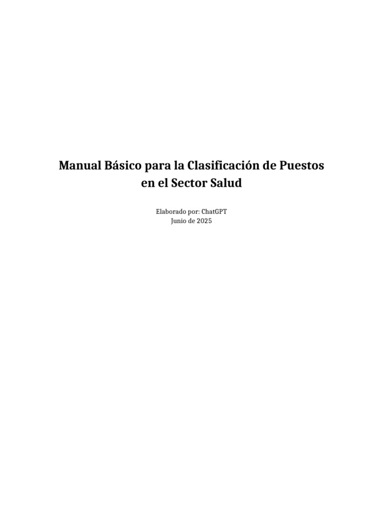 Clasificación de Puestos en Salud | PDF