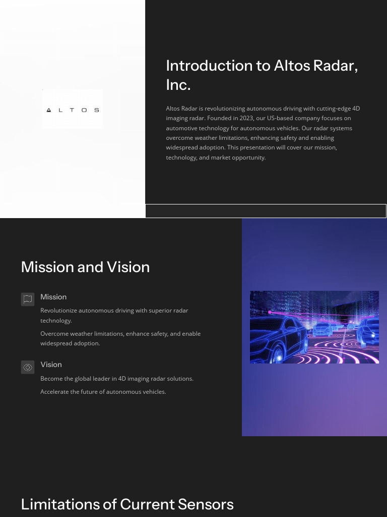 Altos Radar: Revolutionizing Autonomous Driving | PDF | Radar