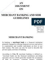 AN ASSIGNMENT ON MERCHANT BANKING AND SEBI GUIDELINES