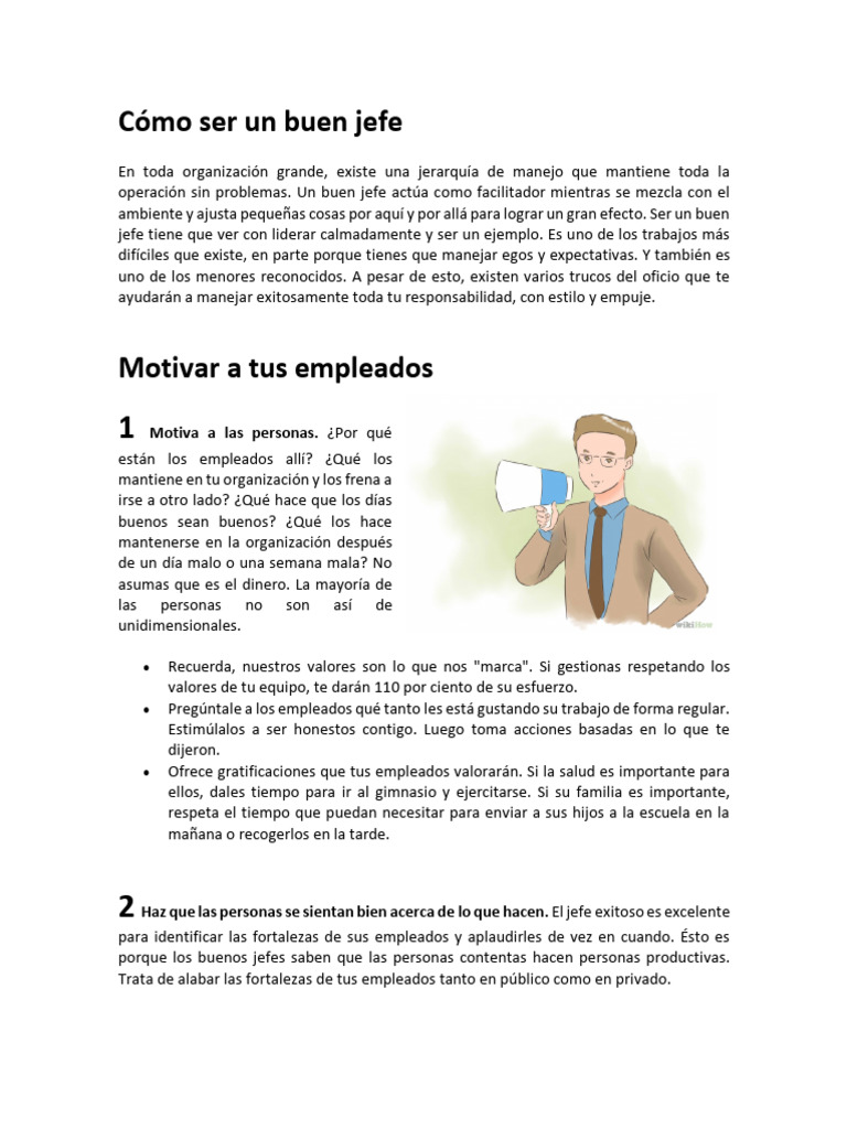 Cómo Ser Un Buen Jefe | PDF | Sicología
