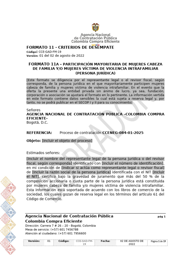 Formato 11 - Criterios de Desempate | PDF | Contador | Pequeñas y ...