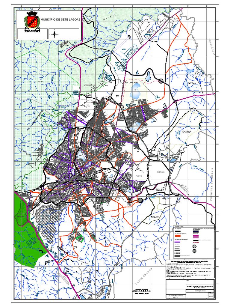 Mapa de Sete Lagoas e Projetos Urbanos | PDF | Transporte