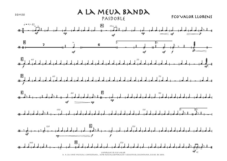 A La Meua Banda - Bombo | PDF