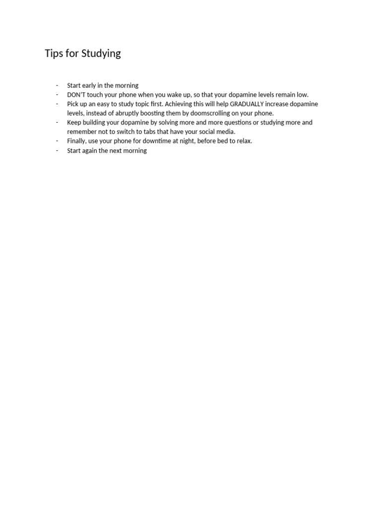 Effective Study Tips for Focused Learning | PDF