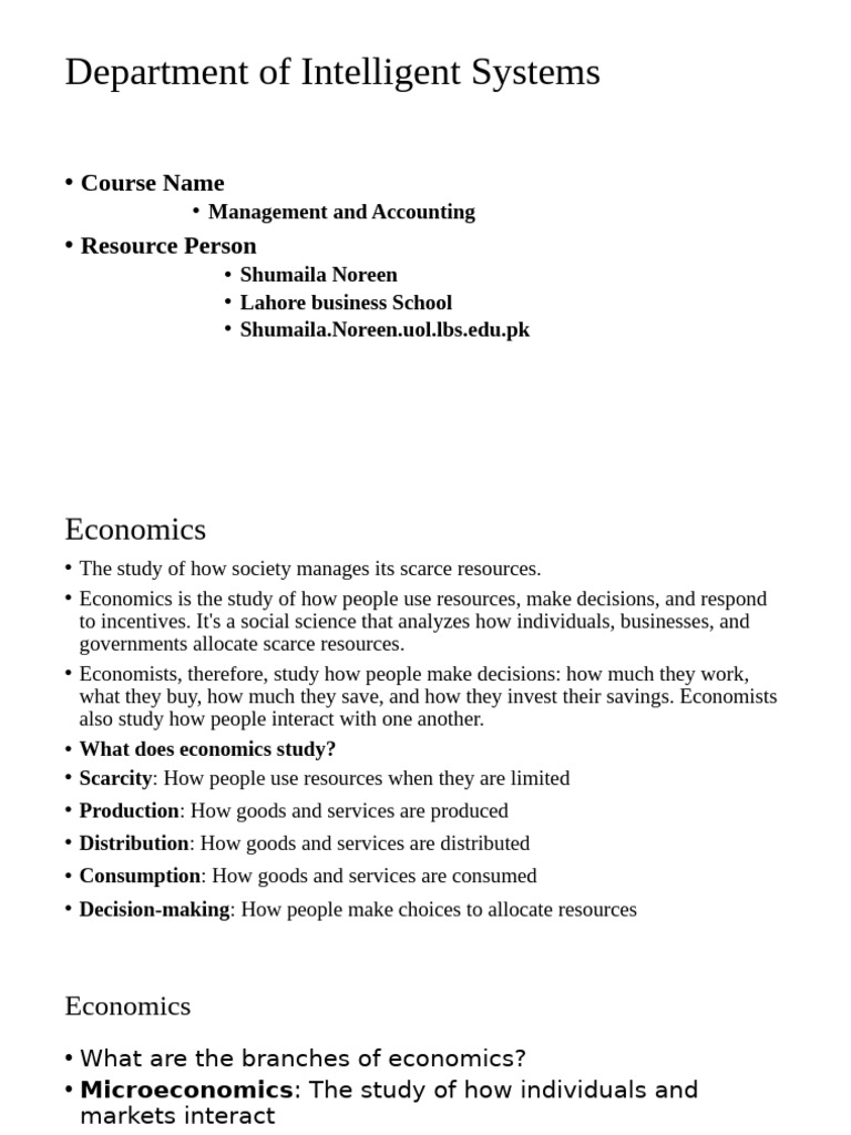 1st Lecture Economics | PDF | Demand | Demand Curve