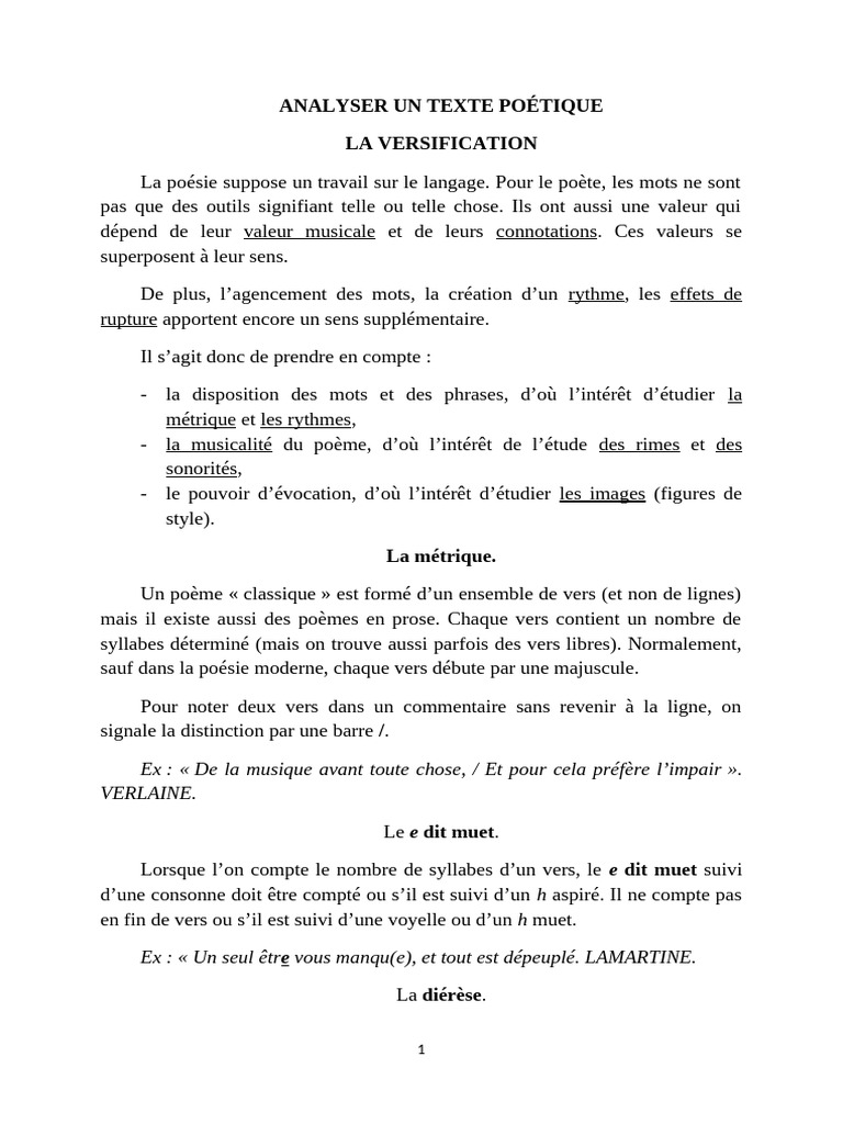 Comprendre la Versification Poétique | PDF | Poésie | Rime dans la poésie