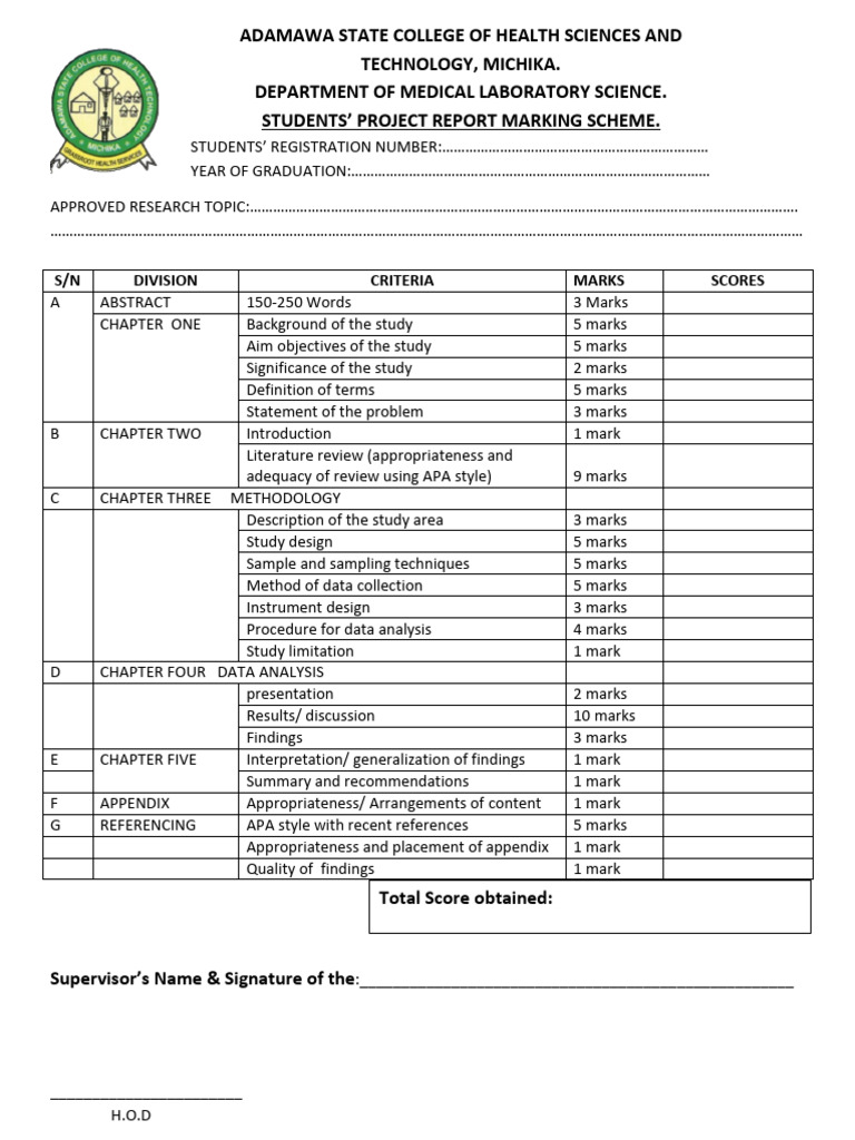 Student Project Report Marking Scheme | PDF | Data | Scientific Method