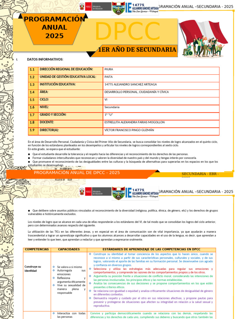 Competencias DPCC Secundaria 2025 | PDF | Aprendizaje | Las emociones