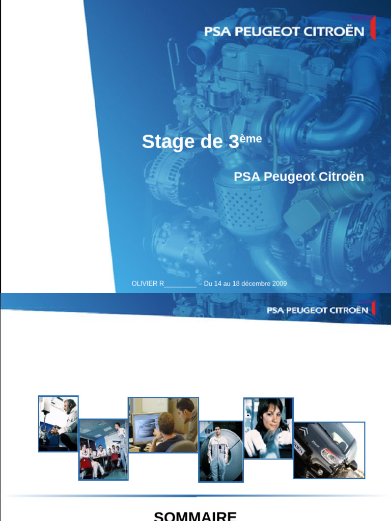 Stage chez PSA : Découverte automobile | PDF | Voitures | Injection ...