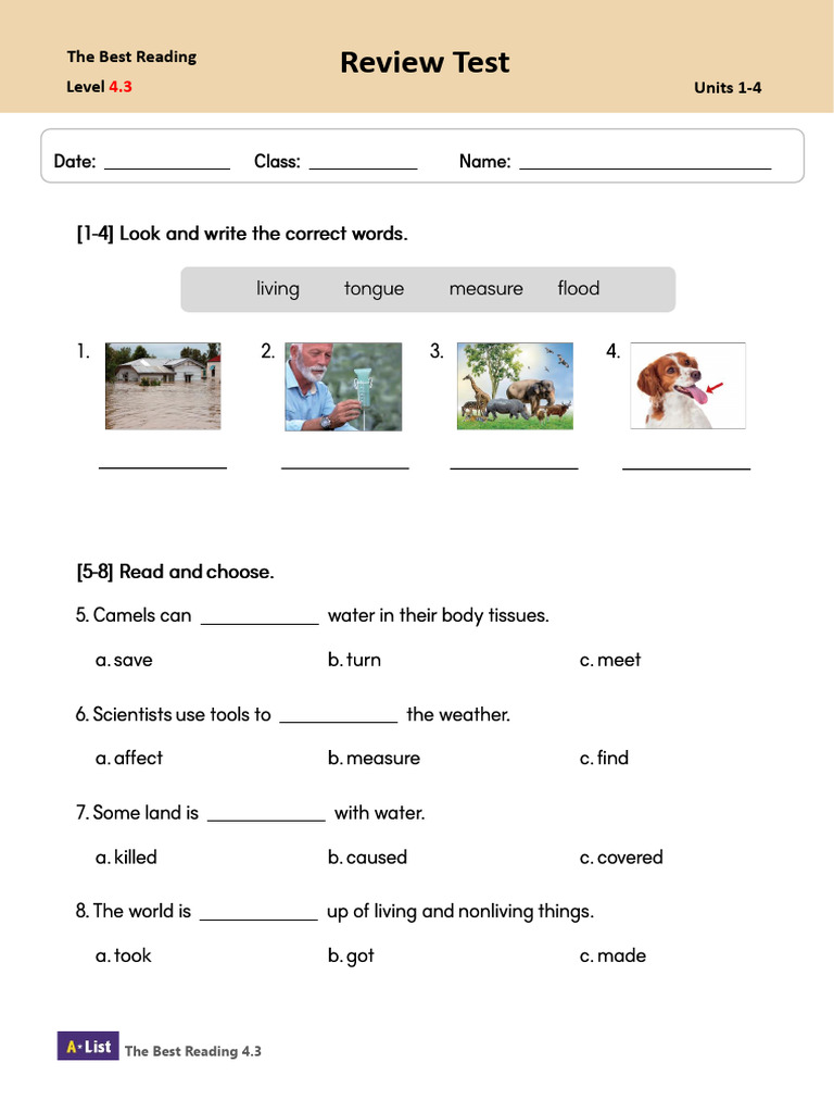 Best Reading Level 4.3 Review Test | PDF