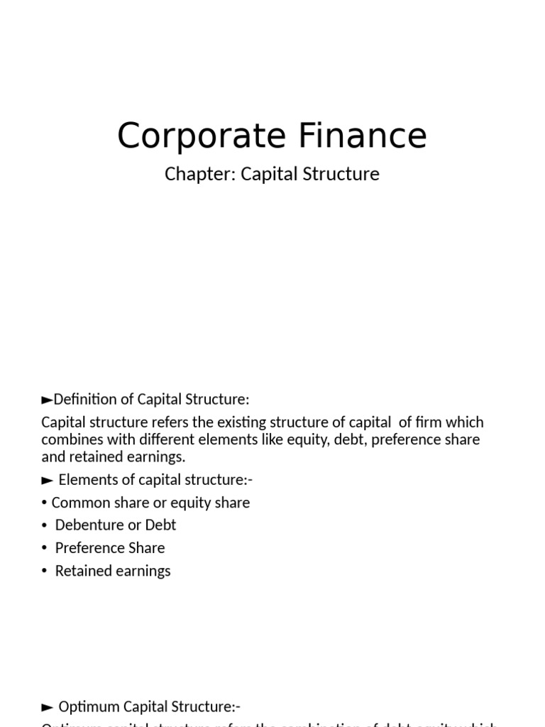 Capital StructureCorp. Finance | PDF | Capital Structure | Cost Of Capital