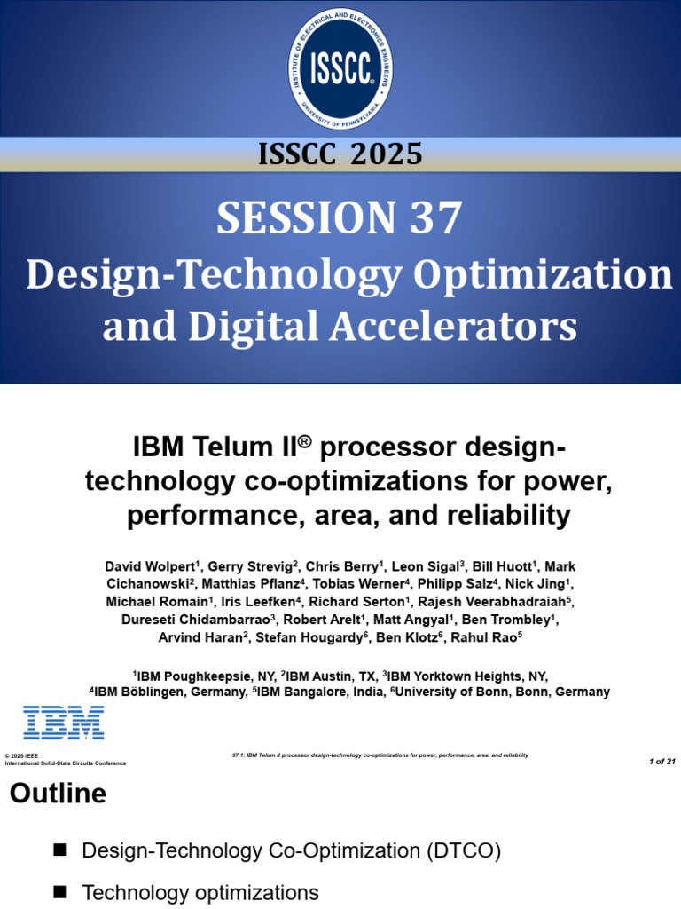 SESSION 37 Design-Technology Optimization and Digital Accelerators ...