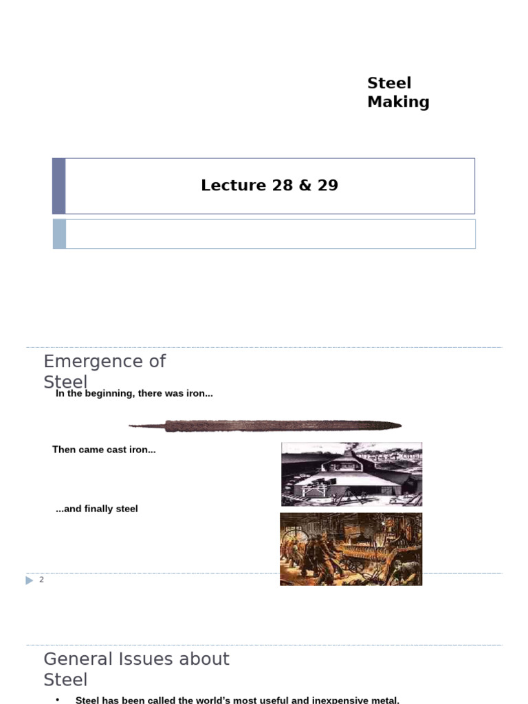 Lec 32 & 33 Steel Making | PDF | Steelmaking | Steel