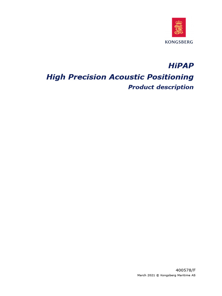 HiPAP High Precision Positioning Overview | PDF | Signal To Noise Ratio ...