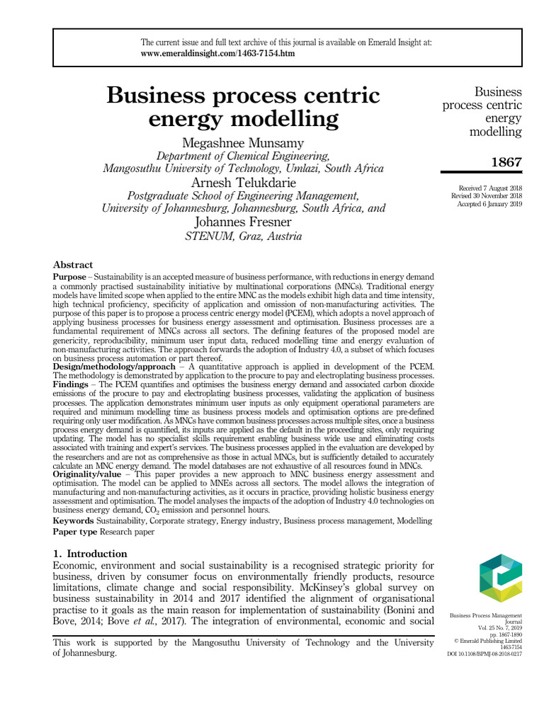 Process-Centric Energy Modeling for MNCs | PDF | System | Sustainability