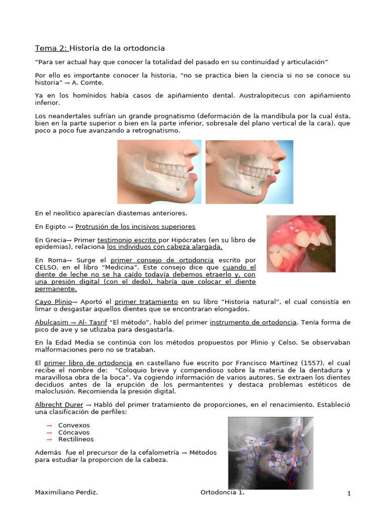 Historia de la Ortodoncia: Evolución y Avances | PDF | Ortodoncia ...