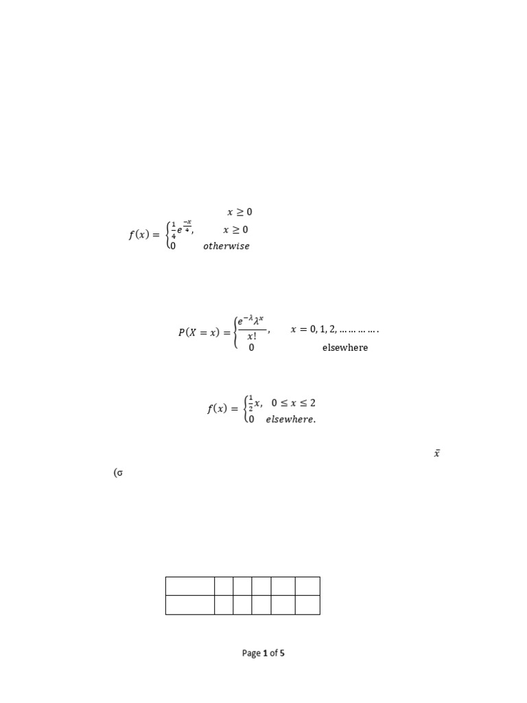 Probability and Statistics II Revision Questions | PDF | Probability ...