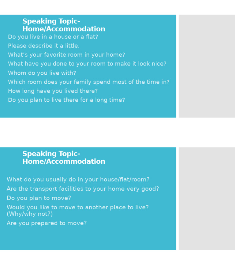 Home and Accommodation Discussion Topics | PDF