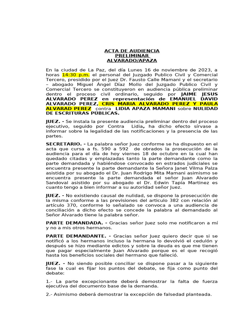 Acta de Audiencia | PDF | Justicia | Crimen y violencia